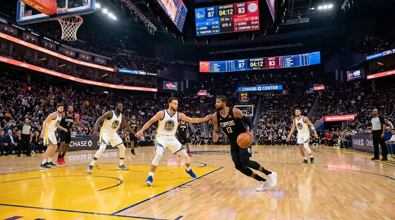 NBA-basketbalwedstrijd met scorebord en statistieken voor wedden